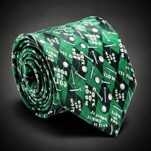 Golf Tie Beverly Hills Polo Club Born to Golf Necktie Green Golf Balls Dad Gift